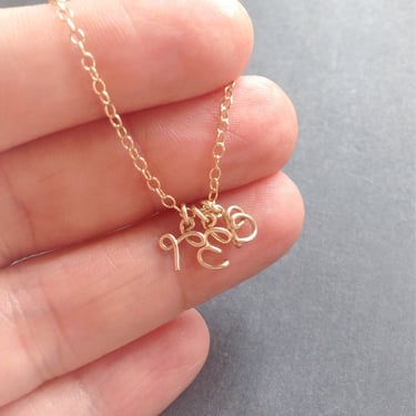 Mother's Day gift Personalized Tiny Initial Necklace - Tiny Letter Necklace - Letter Necklace - Initial Necklace - Silver or Gold Letters 