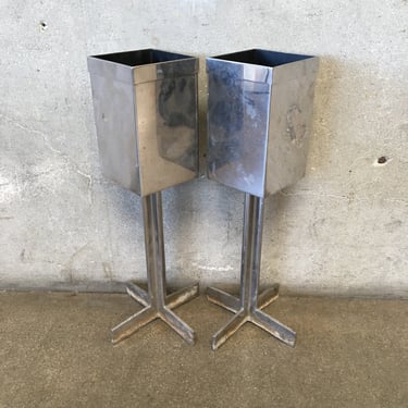 Pair of Mid Century Modern Chrome Candle Stands