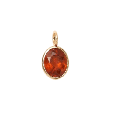 Singular Oval Charm - Hessonite Garnet — Charm + Chain Trunk Show