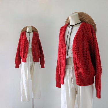 chunky rouge cable cardigan - m 