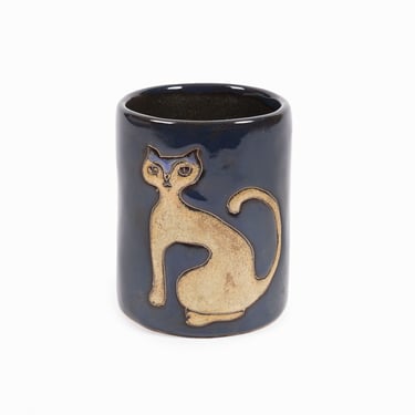 Mara Mex Ceramic Mug Coffee Tea Cup Cat Design Mexican Pottery 