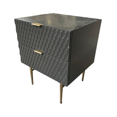 West Elm Audrey Gray Metal 2 Drawer Night Stand / End Table HOP104-43