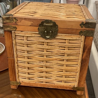 Wicker & Brass Rattan Chinoiserie