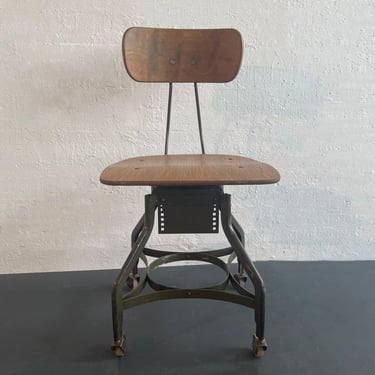 Vintage Art Deco Industrial Swivel Desk Chair by DoMore Chair 