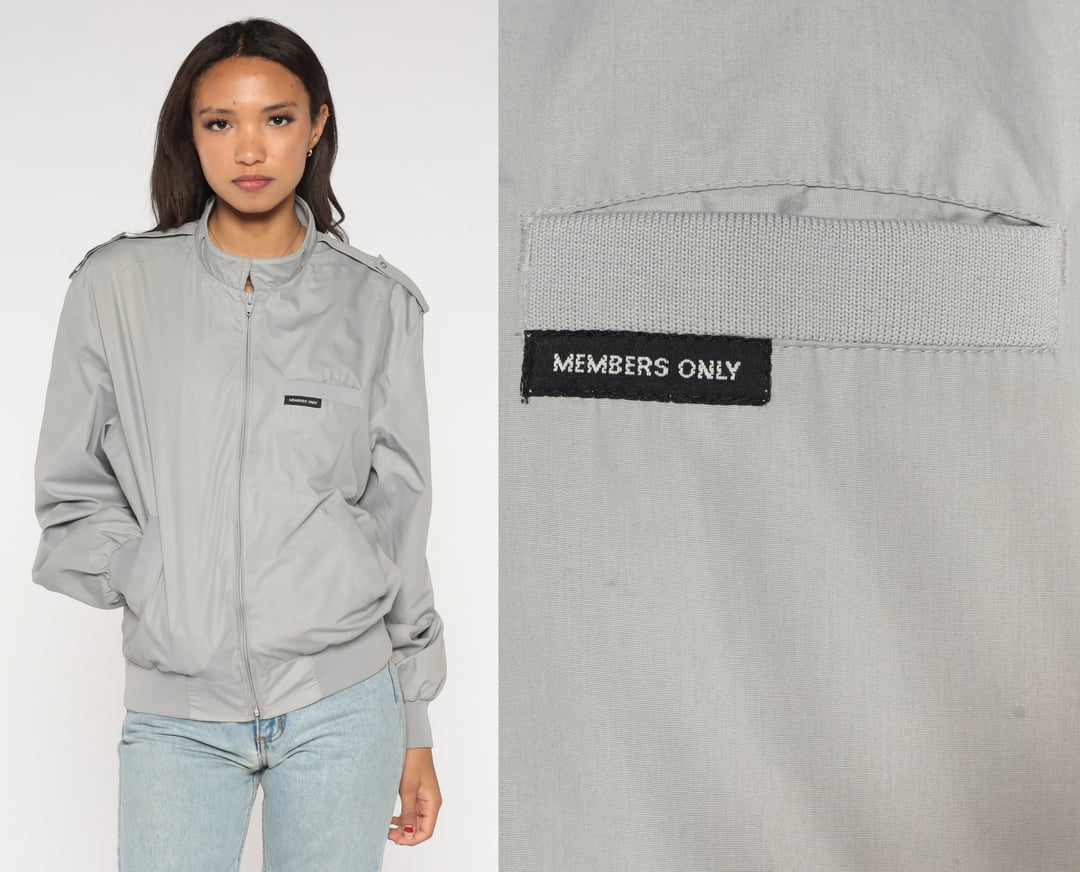 ジャケット・アウター 70s~80s unknown vintage work jacket grey Grey MEMBERS ONLY Jacket 80s Zip Up Windbreaker Bomber Cafe