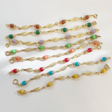 Vintage deadstock beaded link bracelets 