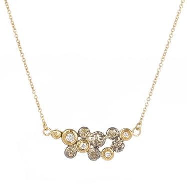 In Bloom Necklace - 22k Gold dust, 18k/14k Gold, Oxidized Silver + Reclaimed Diamonds