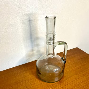Vintage Handblown Glass Jug or Pitcher In The Style of Blenko 