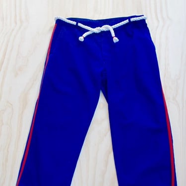 Vintage Workwear trouser with red stripe - Bugatti Blue/Klein blue