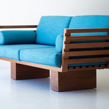 Modern Patio Furniture - Suelo Slatted Loveseat 