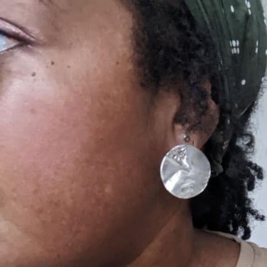 Archive Market - LIMITED EDITION Sterling Silver Reticulated Large Disc Earrings - Final Sale 