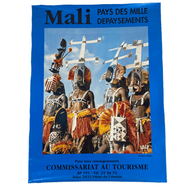 Vintage Mali &quot;Pays De Mille Depaysements&quot; Tourism Poster