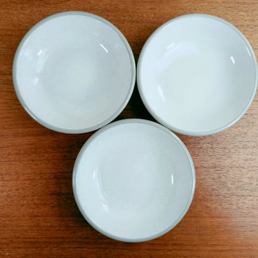 Harkerware (3) Fruit Dessert Bowls | White Cap | Harker Pottery OH | 50s 
