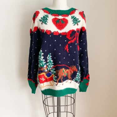 Vintage 1990s Christmas Sweater / M 