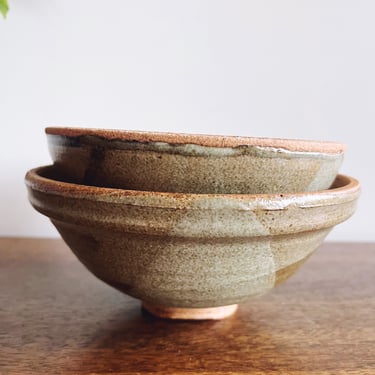 Vintage Hand Thrown Stoneware Bowls 