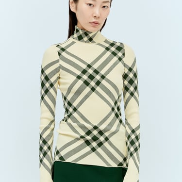 Burberry Women Ribbed Check Sweater