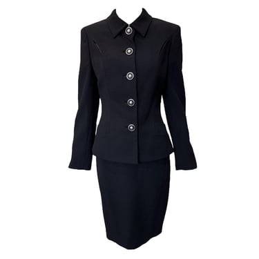 Gianni Versace VERSUS 1990's Black Tailored Skirt Suit, NWT