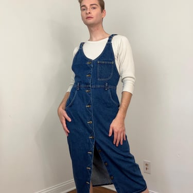 80s Lee denim pinafore overall dress 