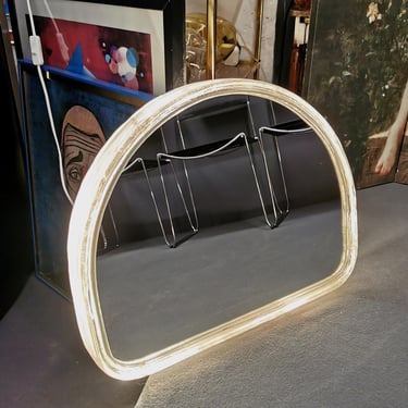 A circa 1960’s French lucite-framed mirror, Mid Century Modern Mirror 