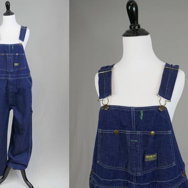 Vintage Denim Overalls - Blue Cotton Jean Carpenter Bib Overalls - Osh Kosh B'Gosh Vestbak - Size 40 x 30 