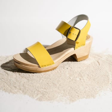 Two Strap Clog in Yellow Patent - No. 6